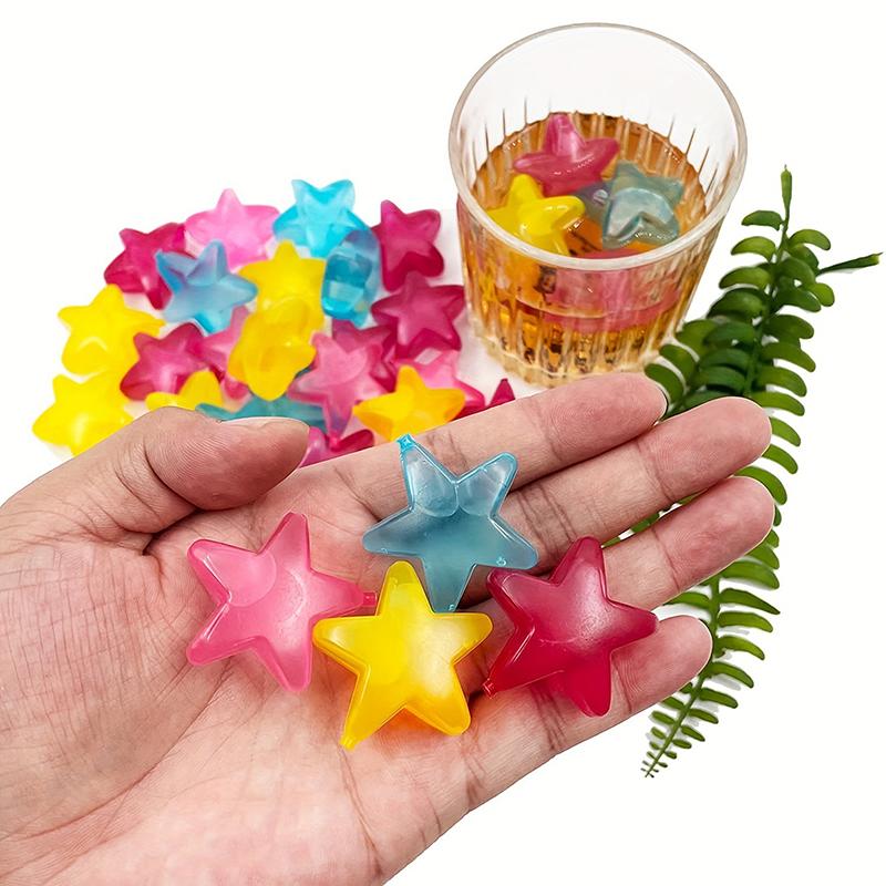 24Pcs Reusable Plastic Quick-Freeze Easy-To-Clean Fake Ice Cubes For Making Cold Appealing Drinks