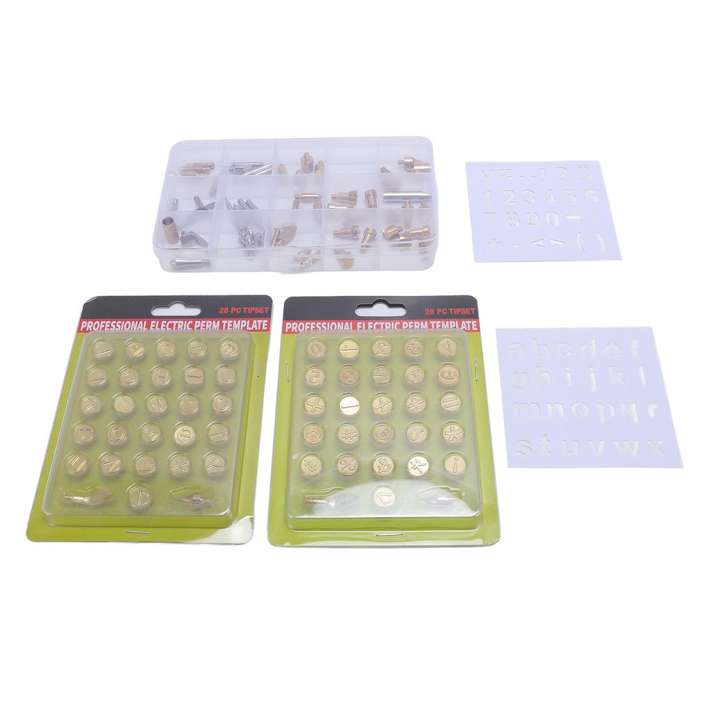110PCS Wood Burning Tip Set Brass Alphabet Number Stencils Wood Burning Embossing Carving DIY
