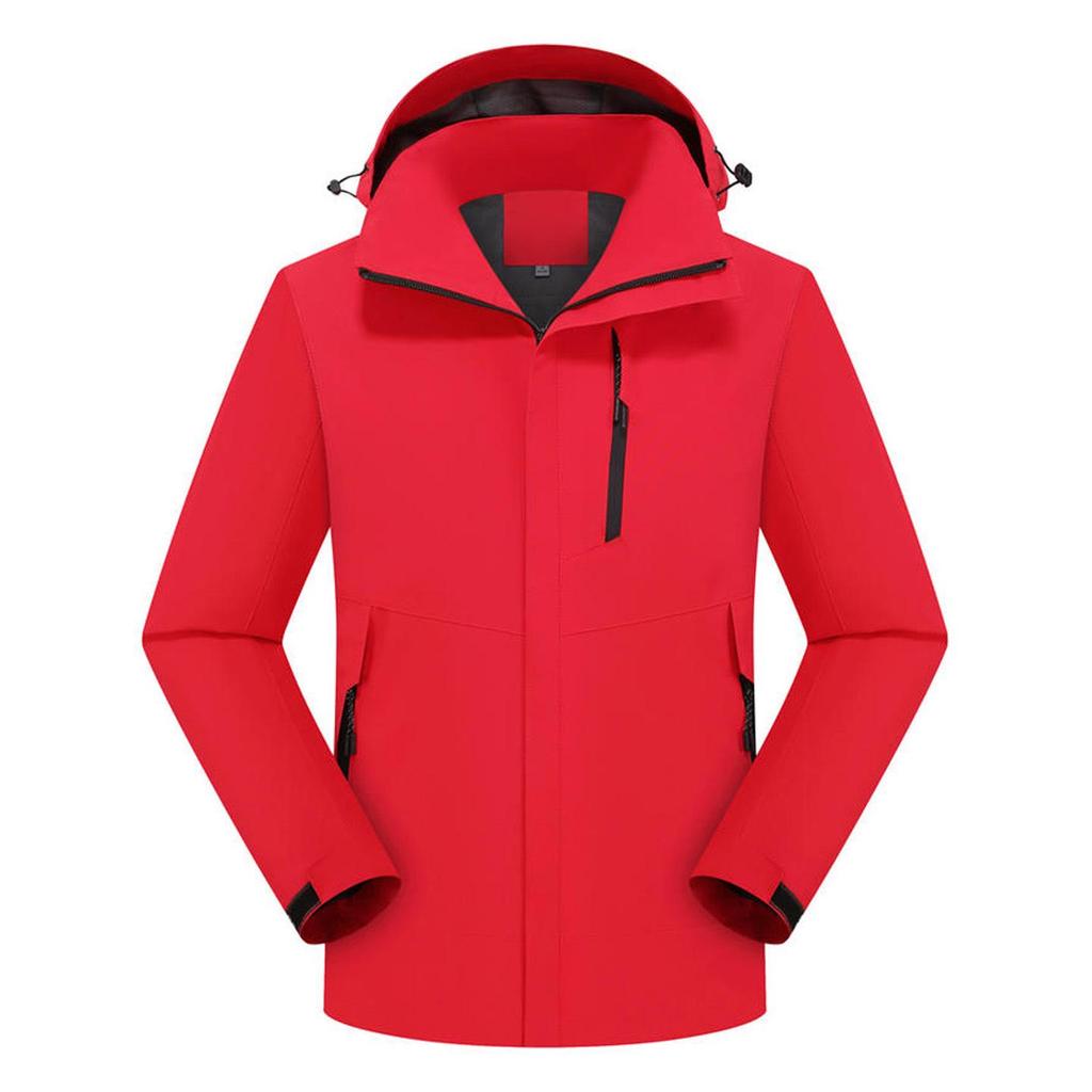Unisex Windproof Jacket with Detachable Hood – Custom Print for Team Building & Workwear for Spring/Autumn
