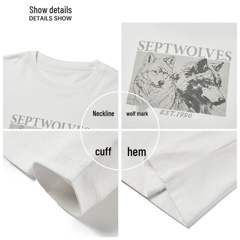 Septwolves Men's Long Sleeve Cotton T-shirt