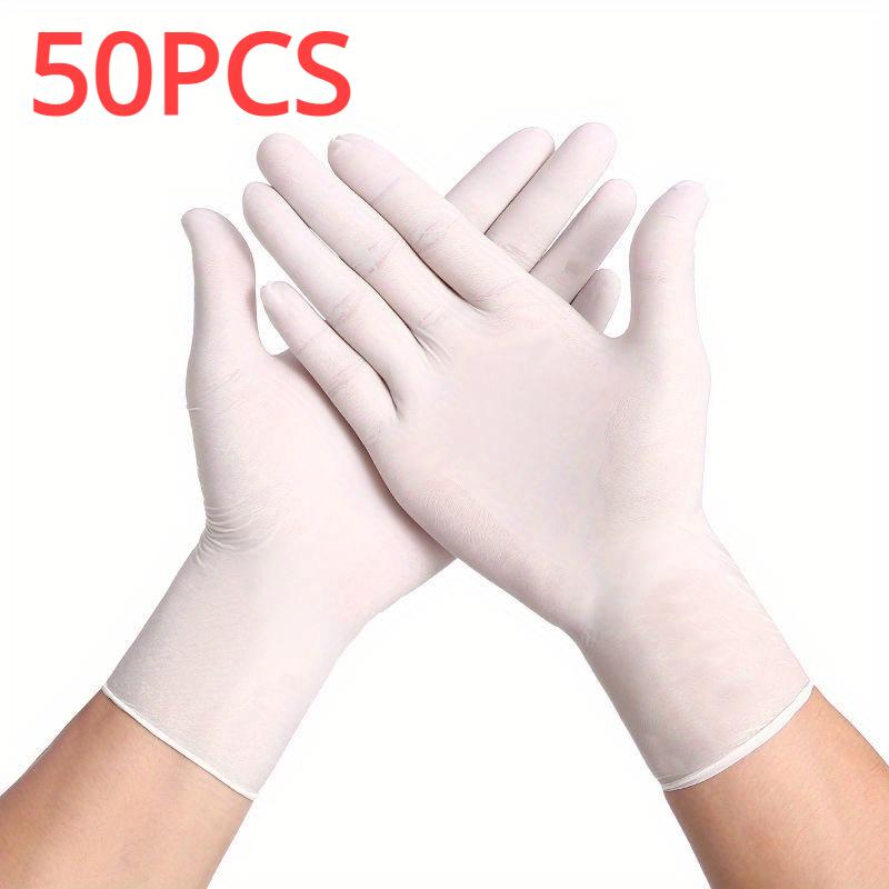 20/50/100PCS White Nitrile Gloves Waterproof Oil-Resistant for Household Cleaning Kitchen Gardening Hair Dyeing And Tattoo