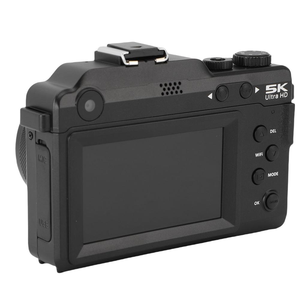 5K Digital Camera HD 80MP WiFi Front Rr Lens 18X Digital Zoom Vlog Camera Anti Shake with Hand Strap for Photography Video