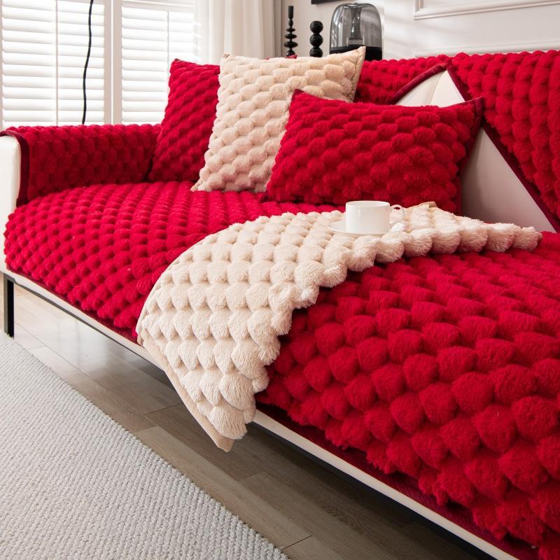 

1 шт. Зимний плюшевый чехол для дивана, противоскользящий и пылезащитный чехол для дивана, чехол для гостиной, офиса, спальни, домашнего декора 90*120cm