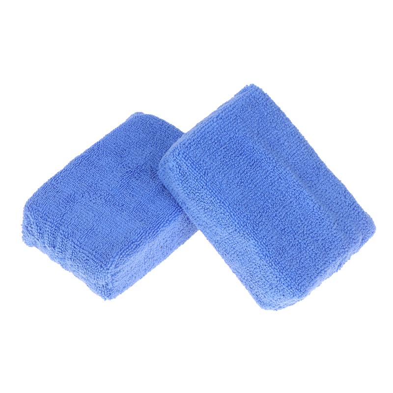 

2Pcs Microfibre Car Wax Applicator Pads Auto Detailing Wax Sponge Rectangle Foam Car Paint Care Polishing Cleaning Applicator синий
