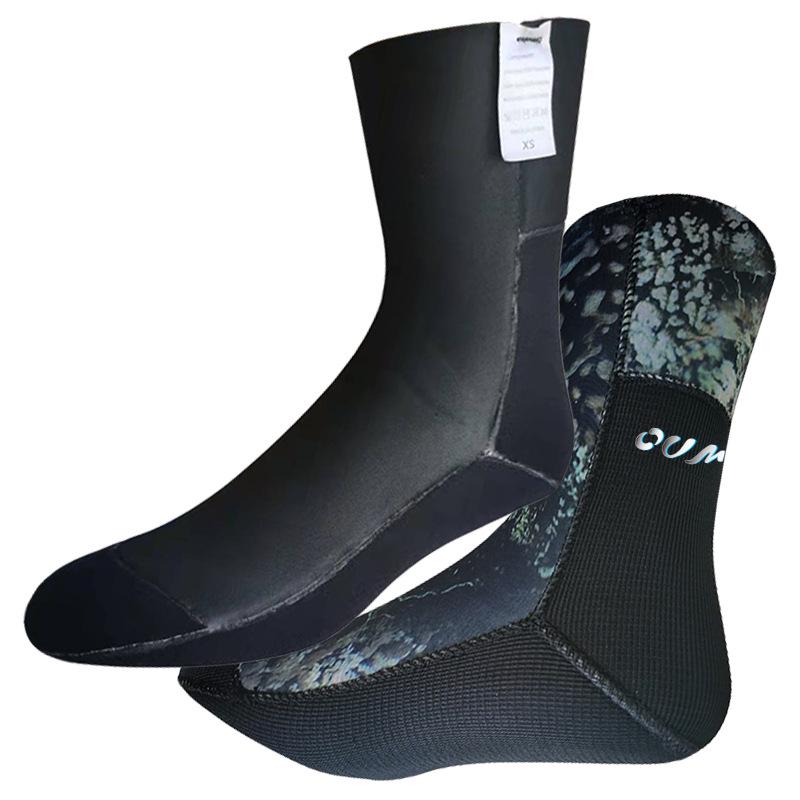 Korean Neoprene Non-Slip Wear-Resistant Dive Socks, 3/5/7mm, Warm & Quick-Drying, Mid-Calf Beach & Outdoor Use