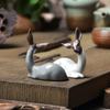 Cute Ceramic Teapet for Tea, Small Lovely Ornament, Chinese Tea Set Accessory, Deer Rabbit and Cattle, Delicate Teaware, 1 Pair