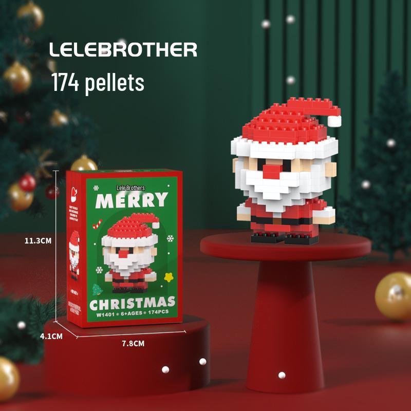 Stavebnice Santa Clause z mikročástic: 60 typů, Slepá krabička kompatibilní s Lego