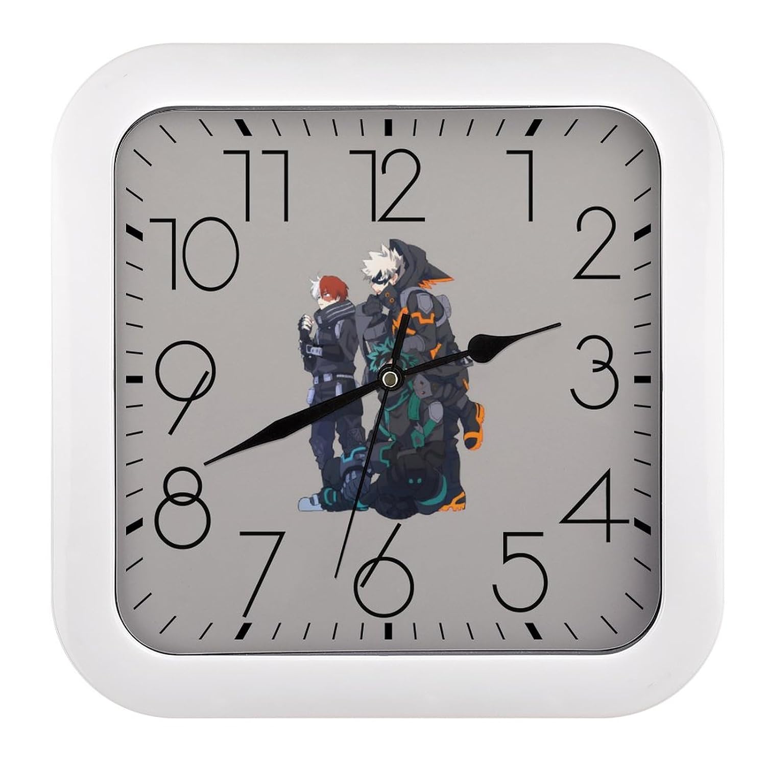 Hero Academia wall clock silent continuous second hand hanging white stylish Nordic radio wave