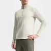 FILA Fitness Color Block Fleece Knit Comfortable Long Sleeve T-Shirt Men Tops White-Birch Gray A11M511222F-GY