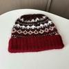 Dongdaemun Retro Literary and Artistic Jacquard Warm Wool Hat Color Matching Knitted Hat Male and Female Students Cold Hat