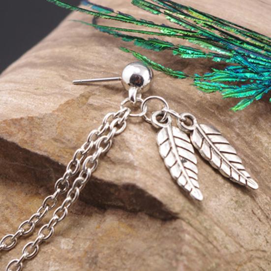 1Pc Punk Tassels Chain Leaf Fish Cross Charms Ear Stud Cuff Earring Jewelry Gift