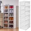 1/3/6 Schichten Faltbares Schuhregal Weiß Transparent Schuhaufbewahrungsregal Schuhbox Heimorganisatoren