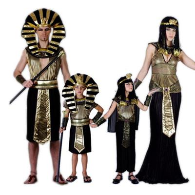 Egyptian Pharaoh Costume Black And Gold King Tut Cosplay Attire Breathable Pharaoh