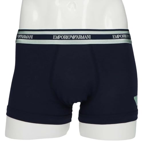 Emporio Armani SHINY LOGOBAND Men's Boxer Briefs with Shiny Waistband and Logo, Front Closure, Size S (EU Size), 54045129, Black