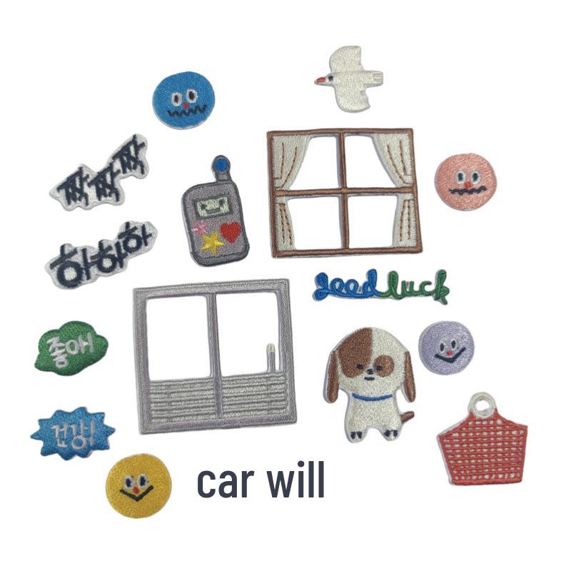 Cute Korean Handmade Cartoon Embroidery Patch - Small DIY Iron-On Label