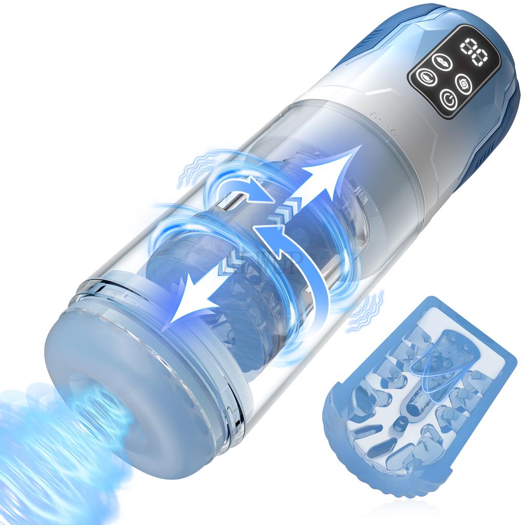 Automatic Sucking Thrusting Male Masturbator Blowjob Vibration Masturbation Cup Vagina Massage Pussy Sex Toys Adult for Men