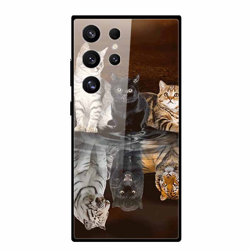 Tempered Glass Case For Samsung S25 Ultra Case Fashion Protect Hard Back Cover for Samusng S24 5G Cover Shockproof Coque S24Plus