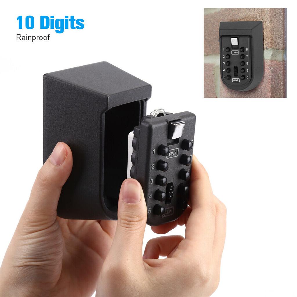 Key Lock Safe Box Outdoor Storage Box With Code Weatherproof Aluminum Alloy Password Security Case