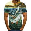Men Leisure 3D Printing T Shirt Funny Fish Print Tees Men/Women T-shirt Hip Hop Streetwear Oversized Harajuku Tops