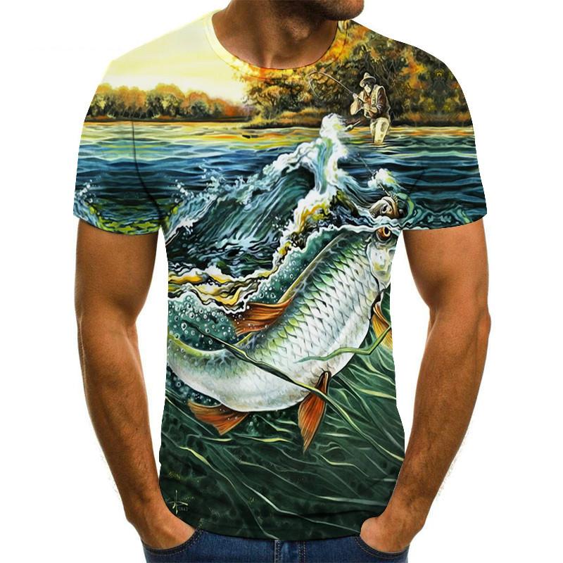 Men Leisure 3D Printing T Shirt Funny Fish Print Tees Men/Women T-shirt Hip Hop Streetwear Oversized Harajuku Tops