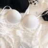 Set Sutien Push-Up Neted din Dantelă Franceză, Confortabil Respirabil cu Bretele Detașabile, Set Minimalist de Lenjerie Intimă pentru Femei
