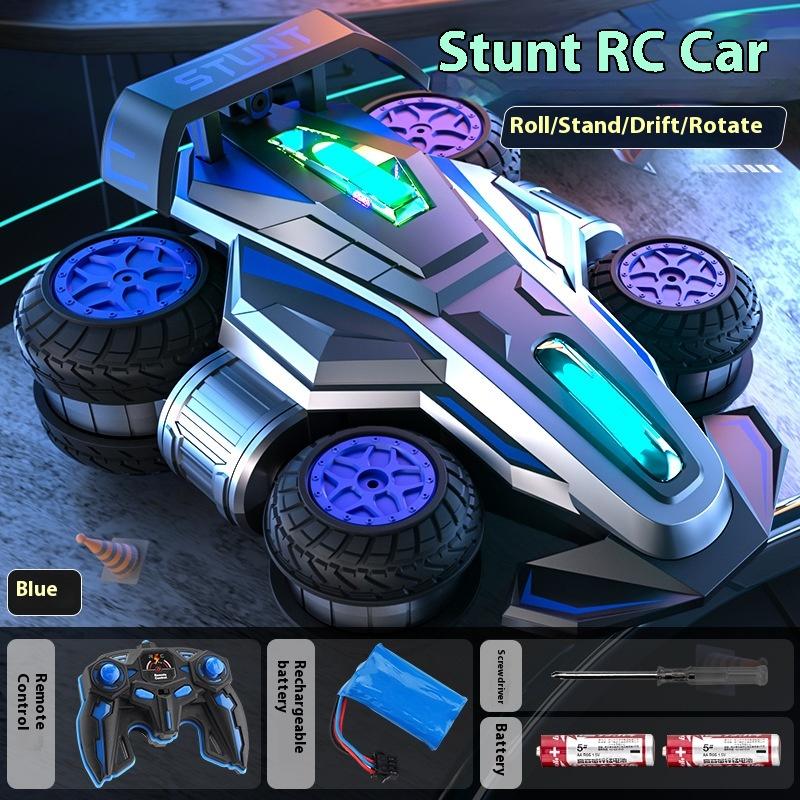 

Stunt Remote Control Transformation Car Side Standing, Walking 360 Degree Rotation High-Speed Drift Rolling, Music Lighting Toy синій