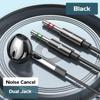 VAORLO 2M Datamaskin Øretelefoner Dobbel Jack For Mikrofon Ørepropp HiFi Bass Høy Kompatibel Komfortabelt In-Ear Headset For Spill Bærbar PC
