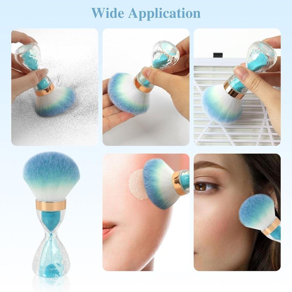 Hourglass-shaped Nail Dust Brush Soft Nail Art Brush  for Home Use or Salon