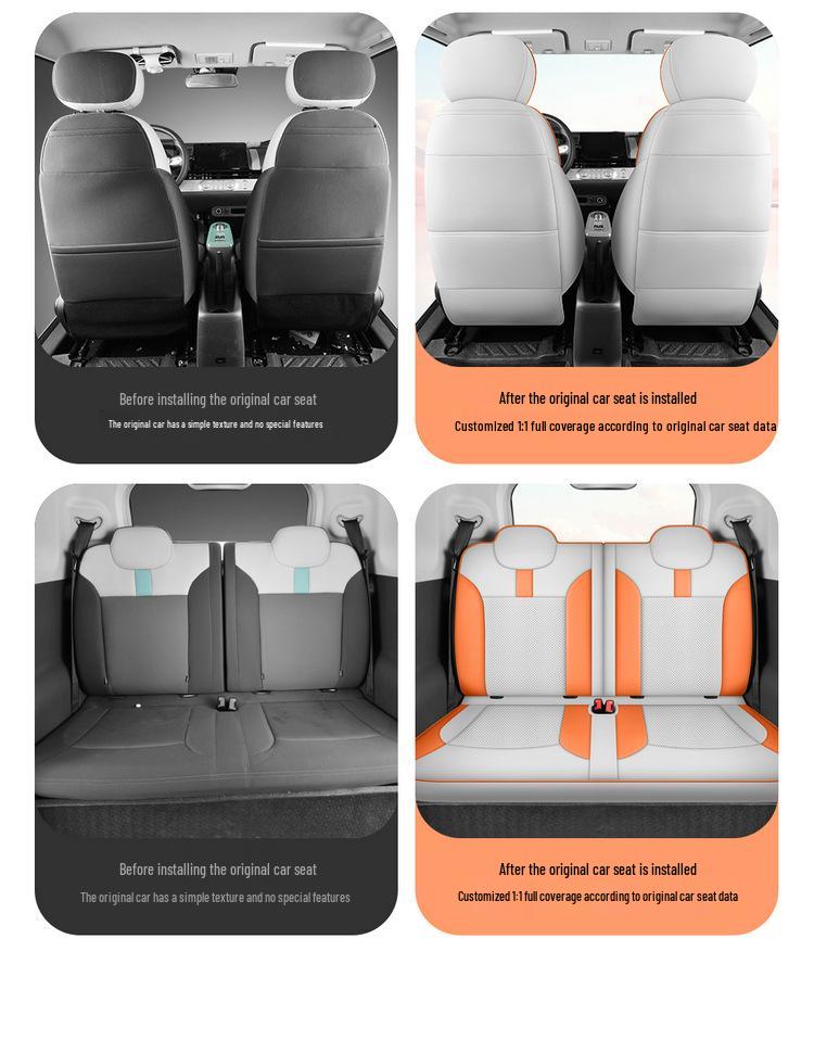 Changan Nuomi Leather Car Seat Cushion: All-Season, Universal, Cartoon Design