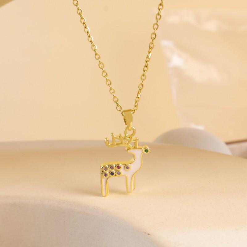 Christmas Necklace Women Titanium Steel Festive Design Trendy Accessory