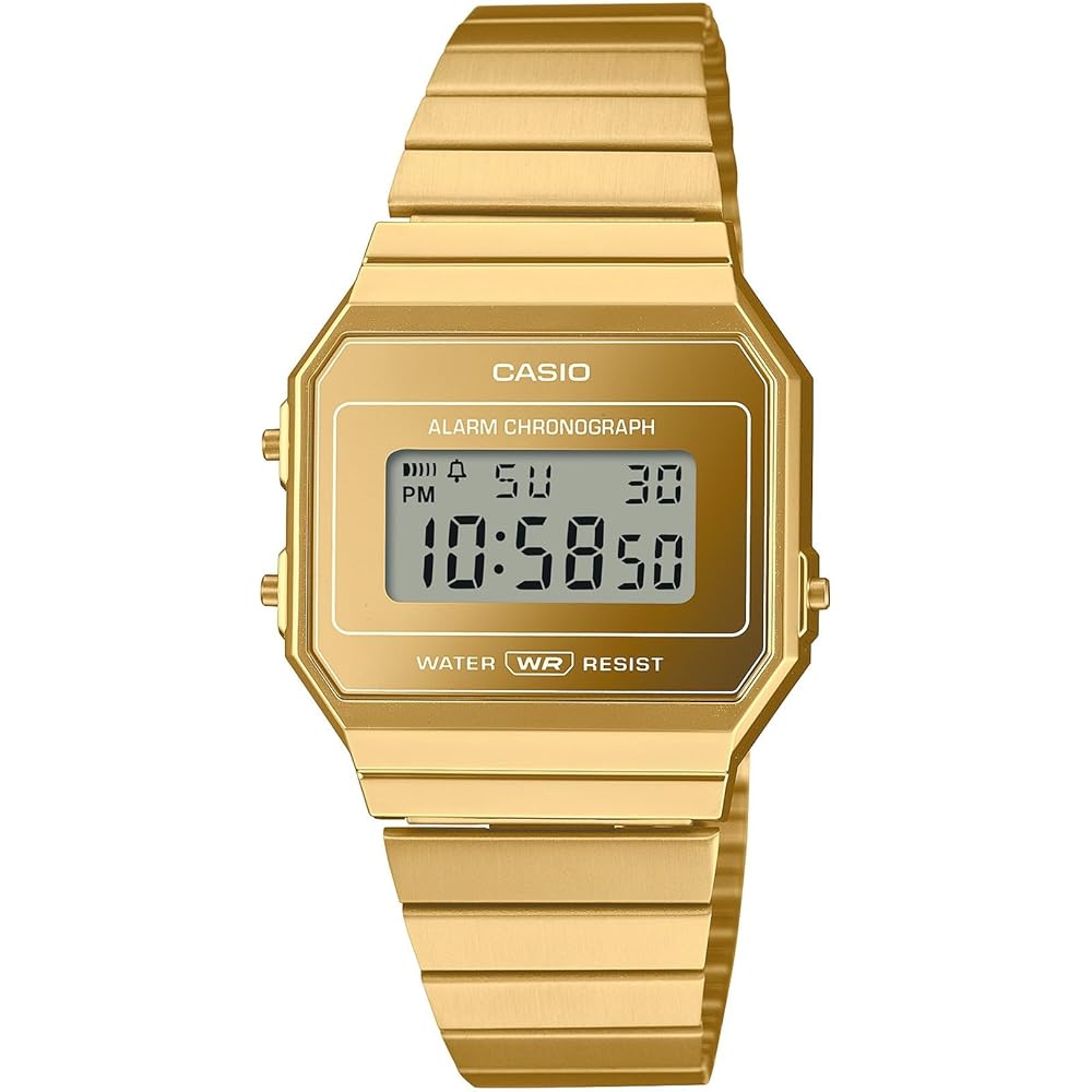 Casio A700WEVG-9A Digital Watch Stainless Steel Case Water Resistant Unisex