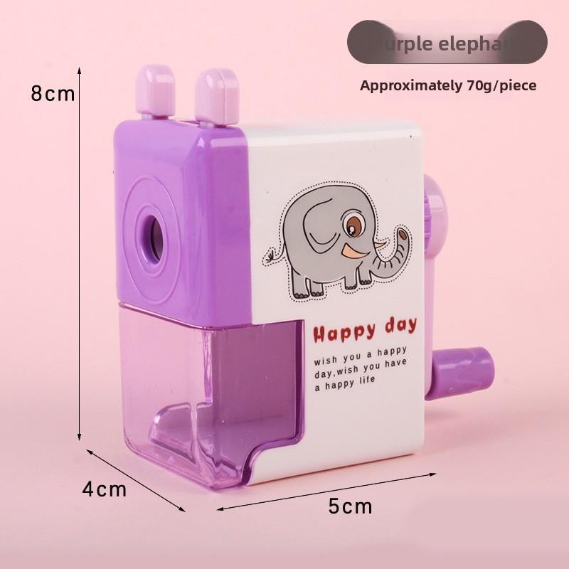 Cartoon Pencil Sharpener with Creative and Effortless Single-hole Pencil-sharpening Mechanism, Hand-cranked Pencil Knife, Student Stationery.