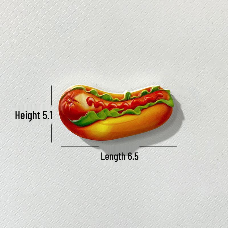 3D Resin Food-Themed Magnet Set for Home Decoration
