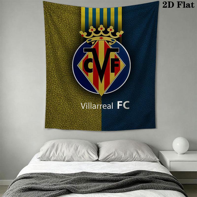 Villarreal CF logo Wall Hanging Printed Fabric Blanket Decorative Tapestries for Bedroom Living Room Home Decor