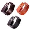 Edgy Double Layer Buckled Leather Wristband Adjustable Punk Style Cuff Bracelet Wristler For Everyday Wear