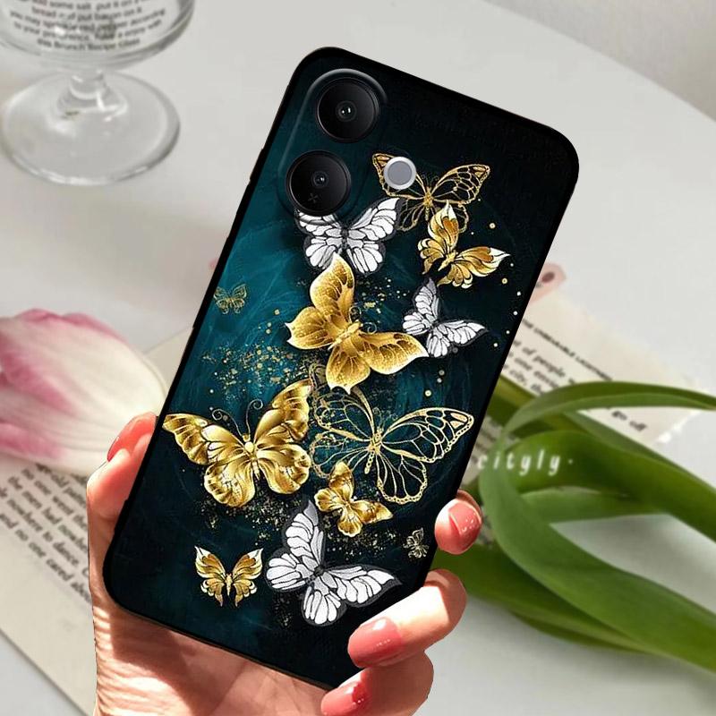 Vivo V60 Lite 5G Telefon Kılıfı İçin Moda Boyama Silikon Yumuşak TPU Kılıf VIVO V 60 LITE İçin Darbeye Dayanıklı Arka Kapak Lens Koruyucu