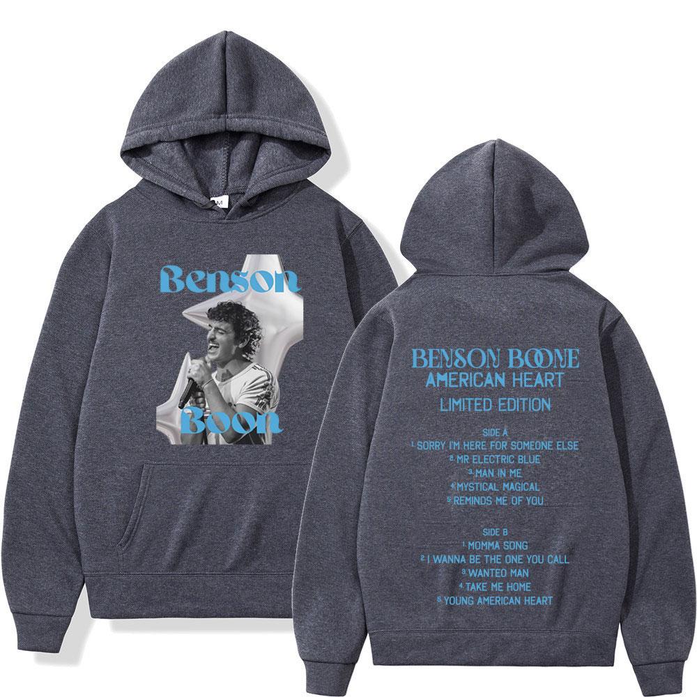 Benson Boone American Heart Album 2025 Print Hoodie Men Women Fashion Pullover Autumn and Winter Hip-hop Casual Thick Sportswear