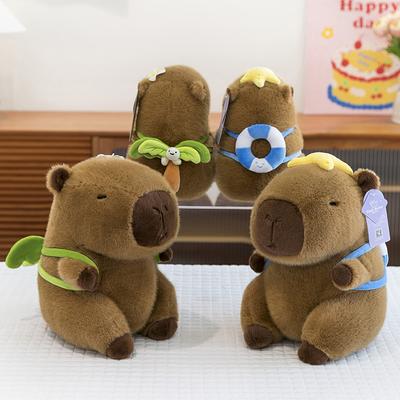 Summer Swimming Ring Capybara Plush Toys Coconut Tree Kapi Doll Scenic Area Souvenir Children's Birthday Gift