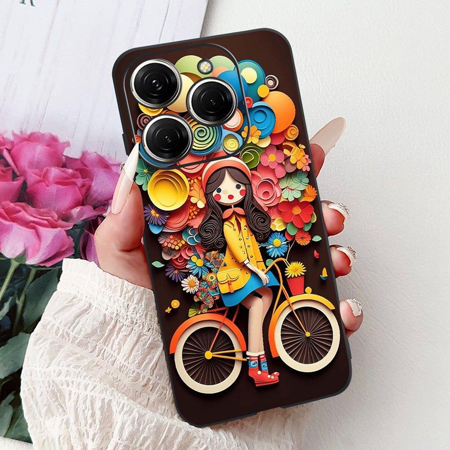 Dragon Koi Fish Landscape Phone Case For Tecno Spark 20 Pro Spark 20 20c 20Pro Plus Back Cover Soft TPU Cartoon Bumper KJ7 KJ6