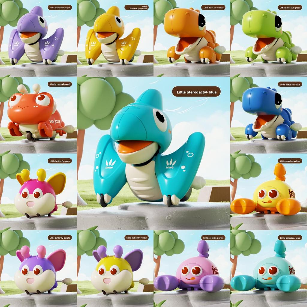 Dinosaur Crawl Toy With Chain Mechanism For Baby Development And Early Learning