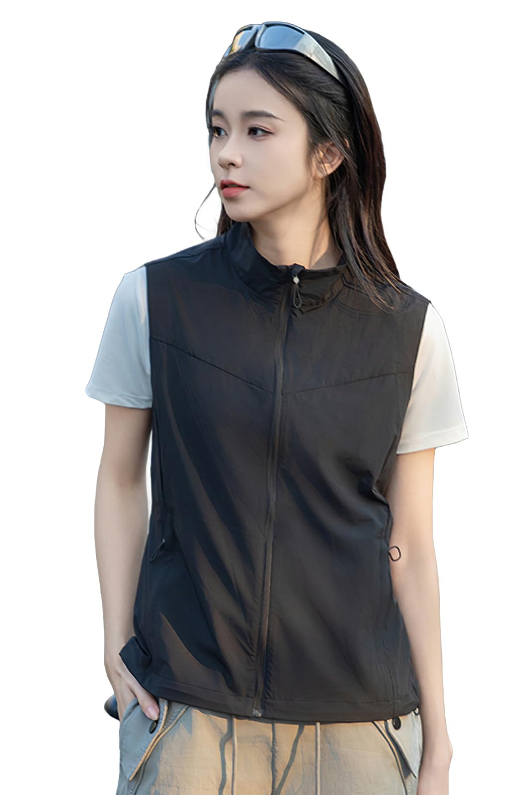 

[MORGEN SKY] Active Vest Women s Sports Vest Outerwear Jacket Sportswear Sleeveless Jacket Cooling Thin Summer Outdoor Breathable Quick-Drying Lightwe