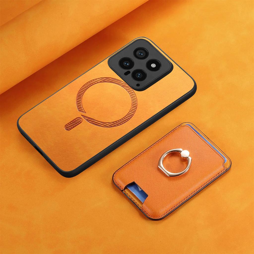 2 In 1 Vertical Card Solt Magnetic Ring Holder Wallet Case For Redmi Note 13 Pro Plus 12 11 13T POCO X6 14 Ultra Bag Stand Cover