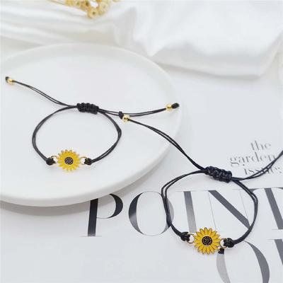 Wild Daisy Love And Friendship Couple Bracelet Fashion Jewelry Sunflower Bracelet Woven Bracelet