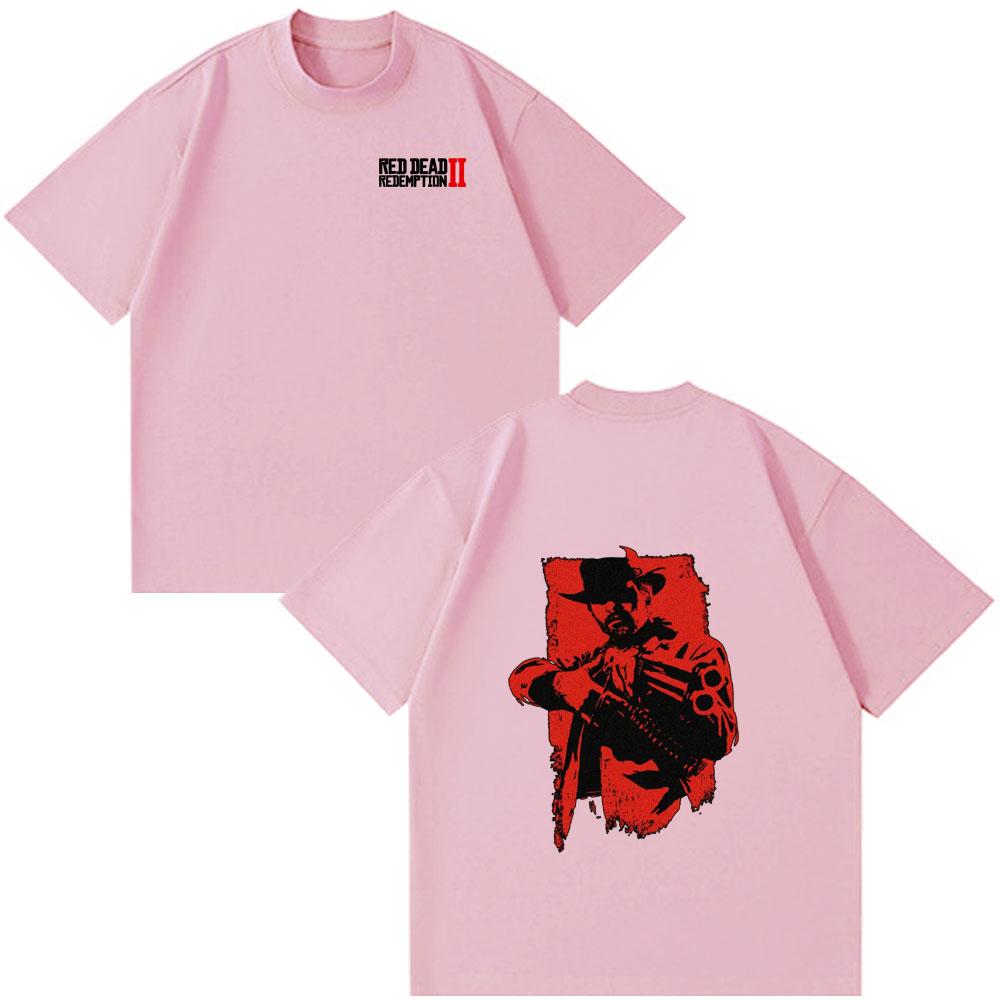 Red Dead Redemption 2 Game Graphic T Shirts Mens Clothing High Quality Fashion Summer Couple ONeck Cotton Short Sleeve Tshirt
