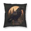 Pacific Northwest Tribal Crow Square Pillowcase Polyester Linen Velvet Pattern Zip Decor Bed Cushion Cover