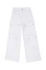 Diesel Women's P-MIRTA Cargo Pants with 3D Pockets, Regular Loose Fit, Size 24, White, Model A15757R68RN, 101