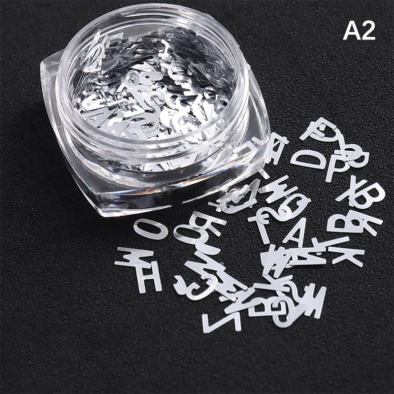 

Shiny Silver Sequins Mix Shapes Star Letter Nail Glitter Slice Nail Art Stickers Decals Manicure Paillette Charms