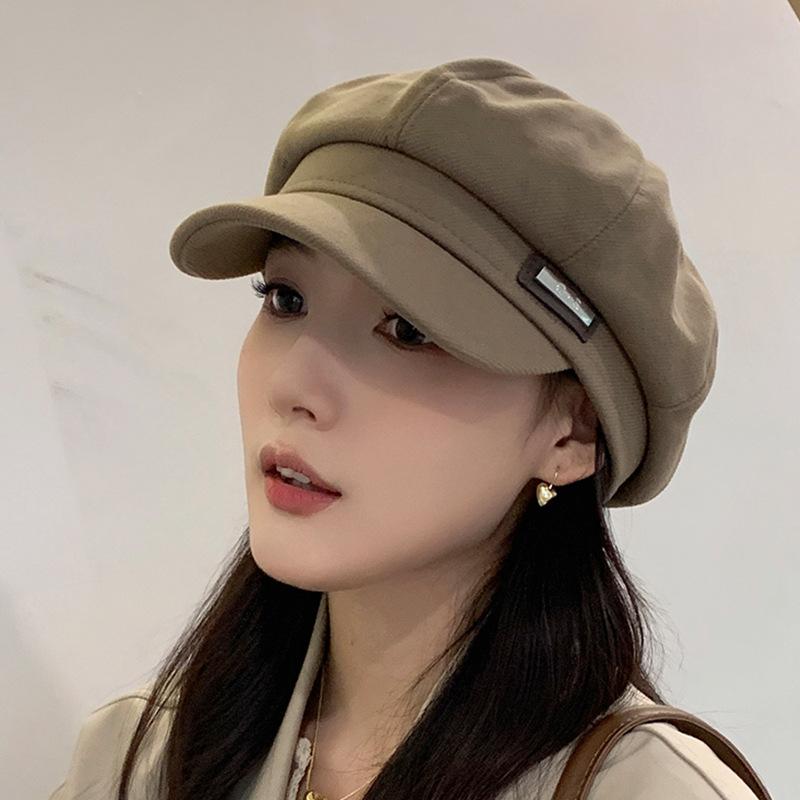 Spring and Autumn New Retro Octagonal Hat Women's Fashion Japanese and Korean British Face Small Newsboy Hat Internet Celebrity Painter Beret