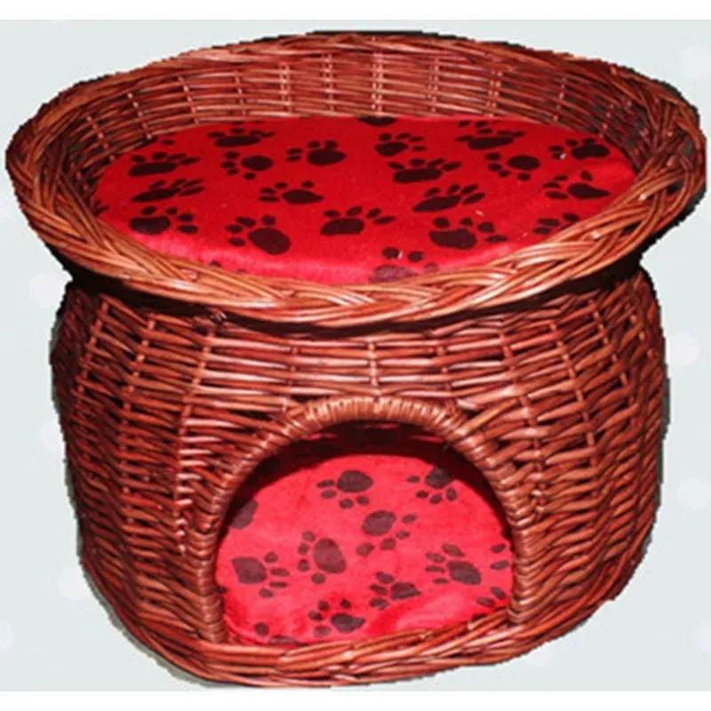 Lettiera per gatti rattan vimini casa quattro stagioni cuccia cane piccolo teddy tappetino lettiera animale domestico rimovibile e lavabile