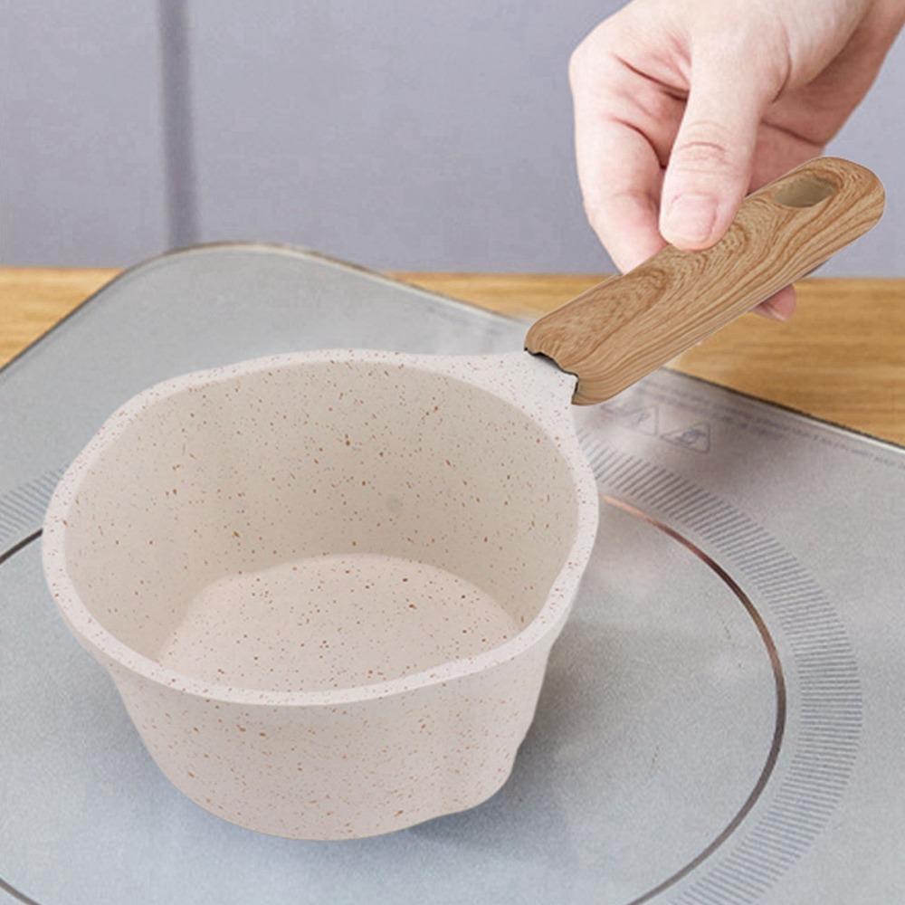 Multifunctional Milk Warmer Pot White Cooking Pot Butter Melting Pot Non-stick Pan  Restaurant